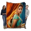 Princess Jamine Naomi Scott in Aladdin Movie Woven Blanket