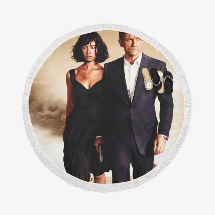 Quantum Of Solace Movie James Bond Round Beach Towel