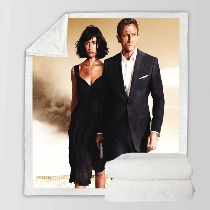 Quantum Of Solace Movie James Bond Sherpa Fleece Blanket