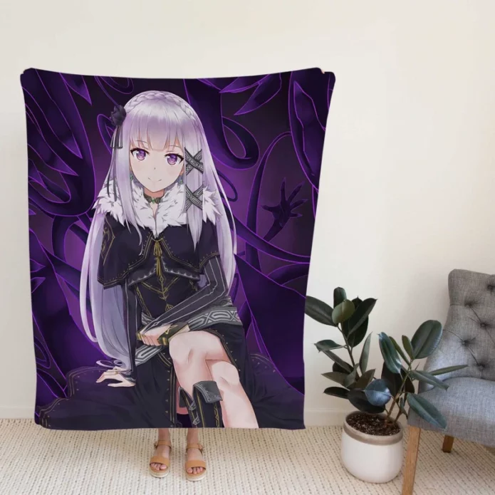 Re Zero Emilia Anime Fleece Blanket