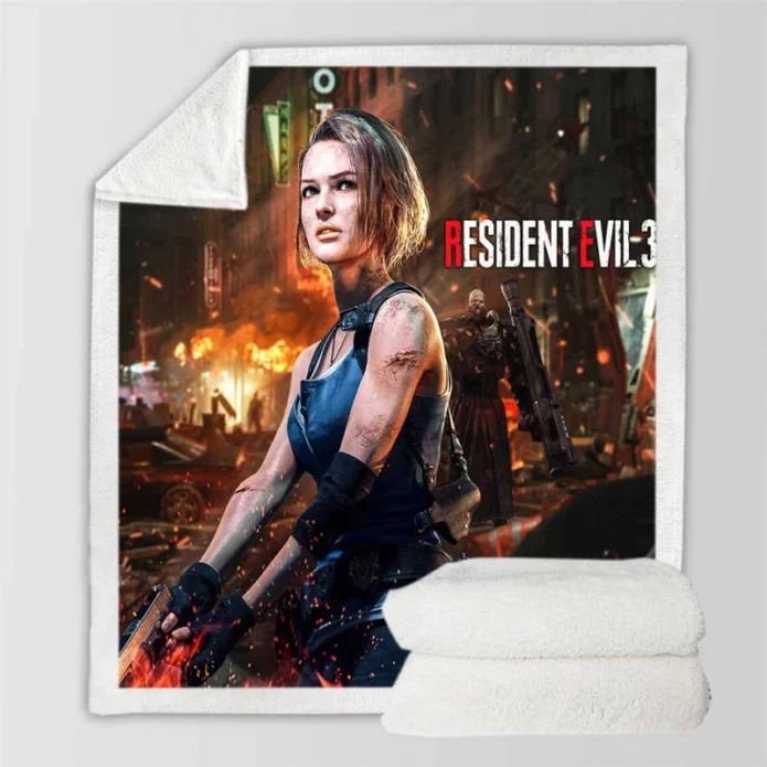 Resident Evil 3 Movie Jill Valentine Sherpa Fleece Blanket