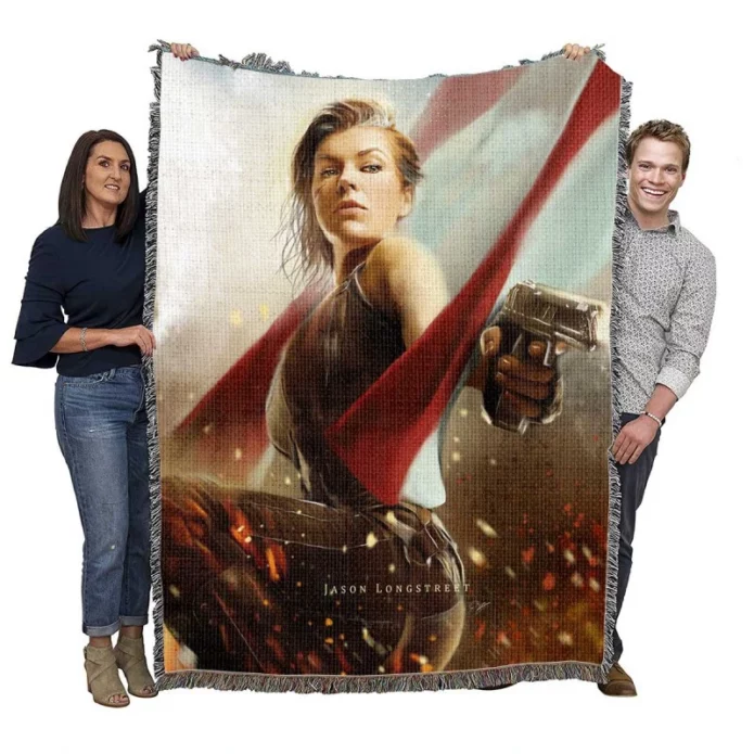 Resident Evil Action Horror Movie Milla Jovovich Woven Blanket
