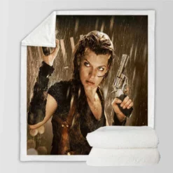Resident Evil Afterlife Movie Milla Jovovich Alice Sherpa Fleece Blanket
