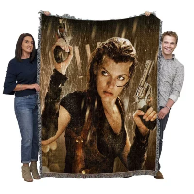 Resident Evil Afterlife Movie Milla Jovovich Alice Woven Blanket