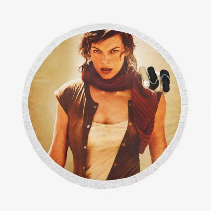 Resident Evil Extinction Movie Milla Jovovich Alice Round Beach Towel