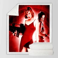 Resident Evil Movie Michelle Rodriguez Sherpa Fleece Blanket