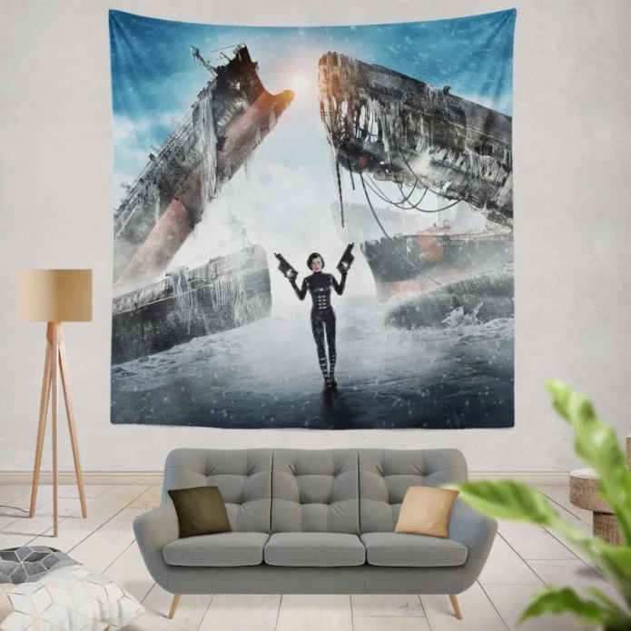 Resident Evil Retribution Horror Movie Milla Wall Hanging Tapestry