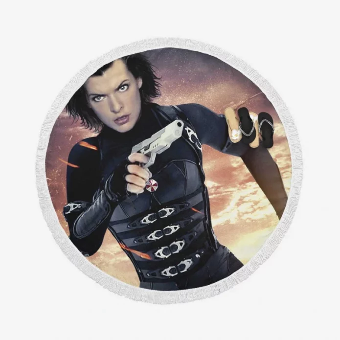 Resident Evil Retribution Thriller Movie Round Beach Towel