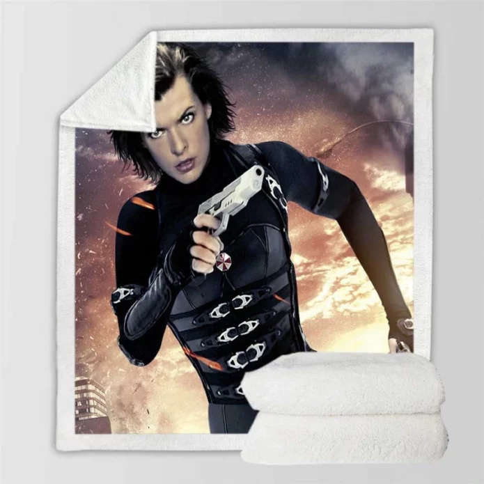 Resident Evil Retribution Thriller Movie Sherpa Fleece Blanket