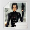 Resident Evil Retribution Woman Warrior Movie Sherpa Fleece Blanket