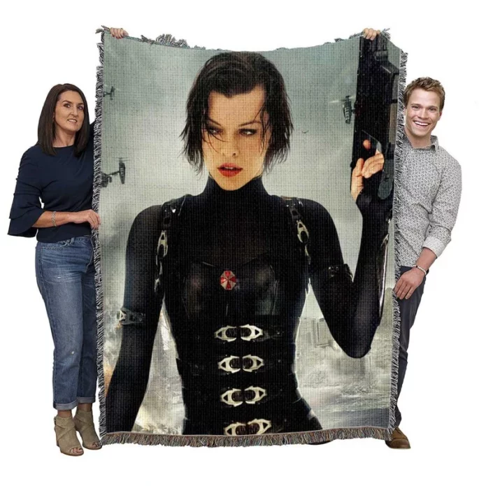 Resident Evil Retribution Woman Warrior Movie Woven Blanket