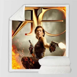 Resident Evil The Final Chapter Movie Milla Jovovich Sherpa Fleece Blanket