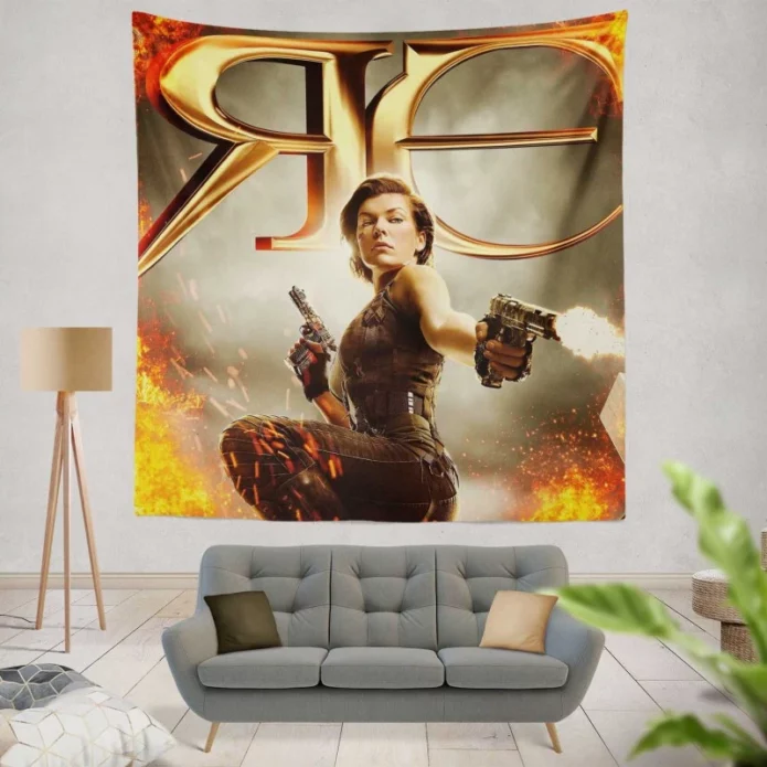Resident Evil The Final Chapter Movie Milla Jovovich Wall Hanging Tapestry