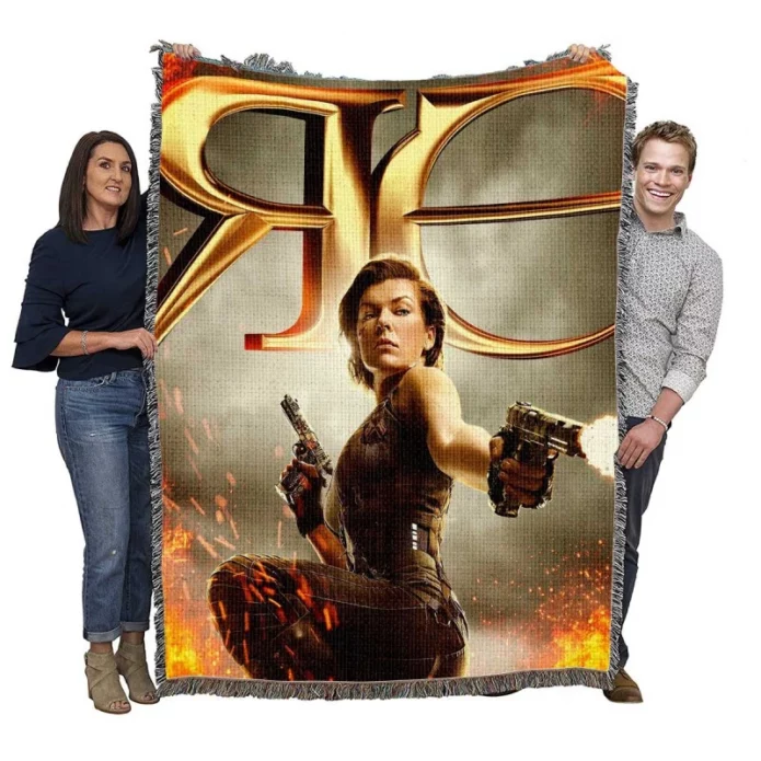Resident Evil The Final Chapter Movie Milla Jovovich Woven Blanket