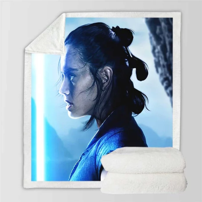 Rey Lightsaber in Star Wars The Last Jedi Movie Sherpa Fleece Blanket