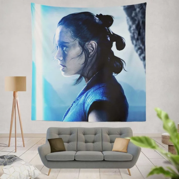 Rey Lightsaber in Star Wars The Last Jedi Movie Wall Hanging Tapestry