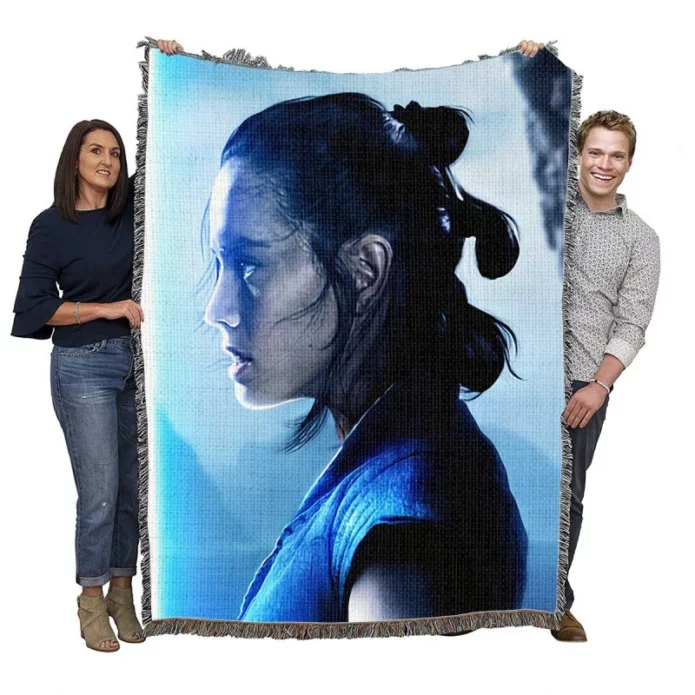 Rey Lightsaber in Star Wars The Last Jedi Movie Woven Blanket