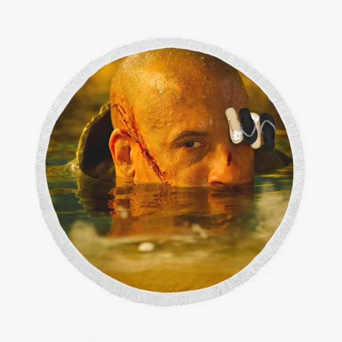 Riddick Movie Vin Diesel Round Beach Towel