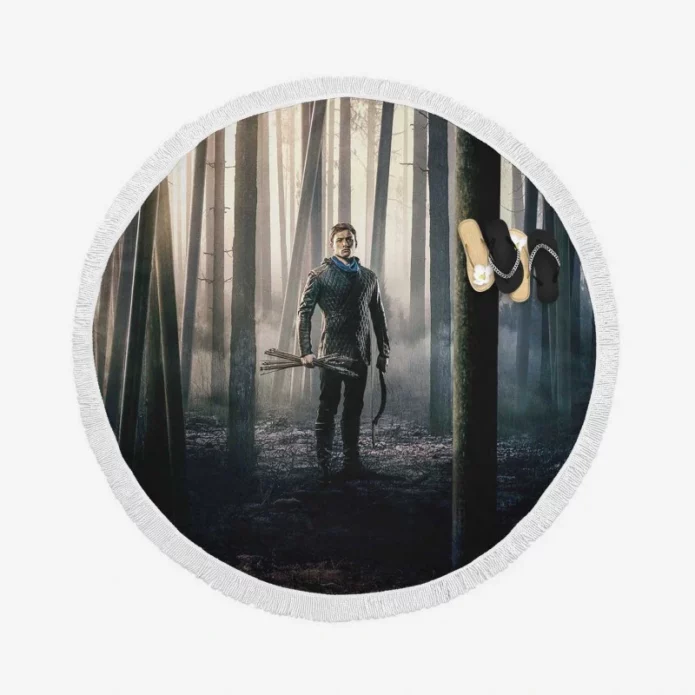 Robin Hood Movie Taron Egerton Round Beach Towel