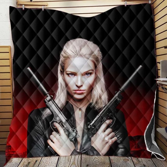 Sasha Luss in Anna Film Quilt Blanket