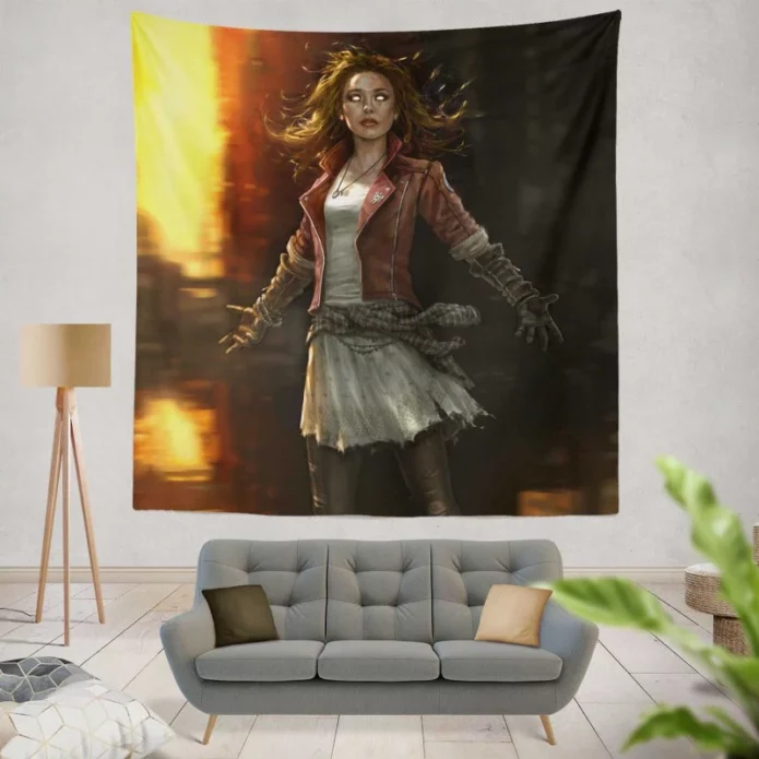 Scarlet Witch in Avengers Age of Ultron Movie Wall Hanging Tapestry