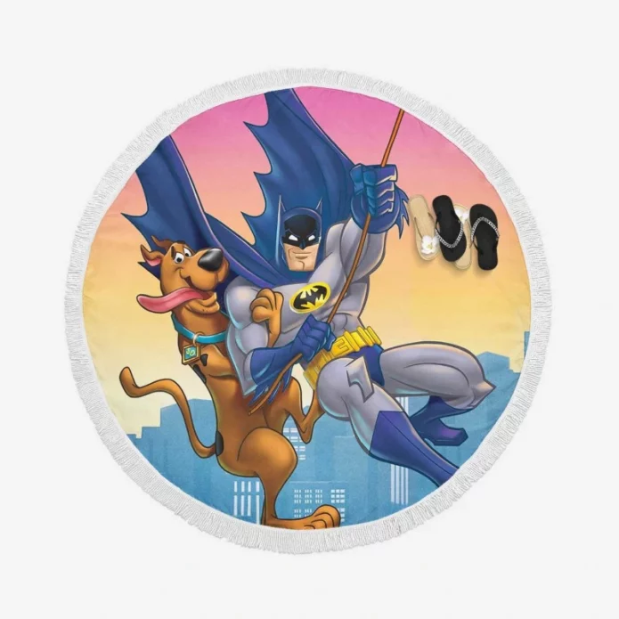 Scooby-Doo &Amp; Batman The Brave And The Bold Movie Round Beach Towel