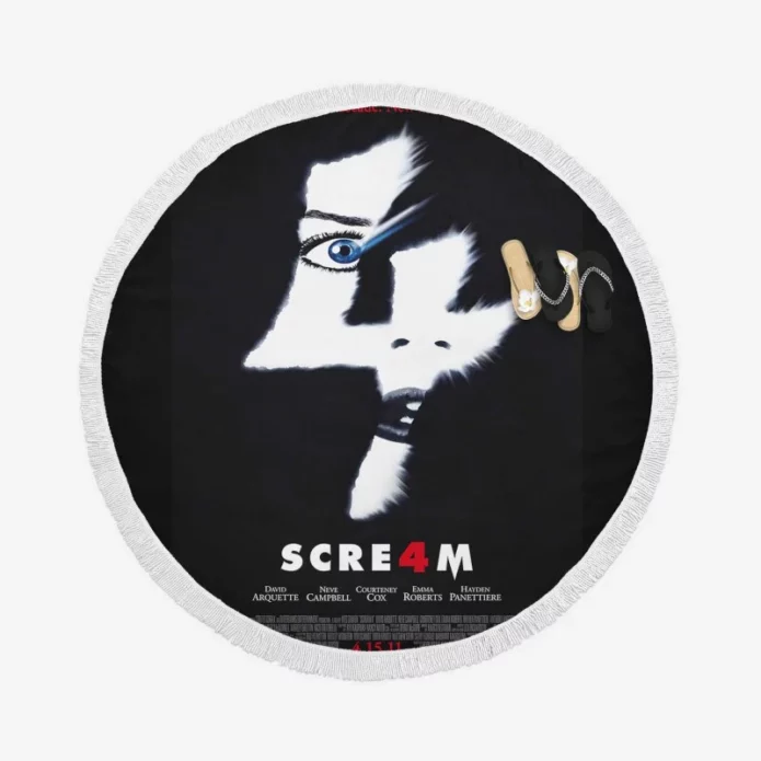 Scream 4 Movie Round Beach Towel