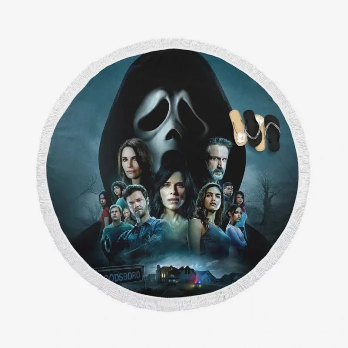 Scream Movie Poster Round Beach Towel