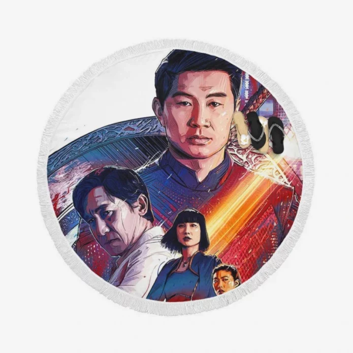 Shang-Chi and the Legend of the Ten Rings Movie Poster Round Beach Towel