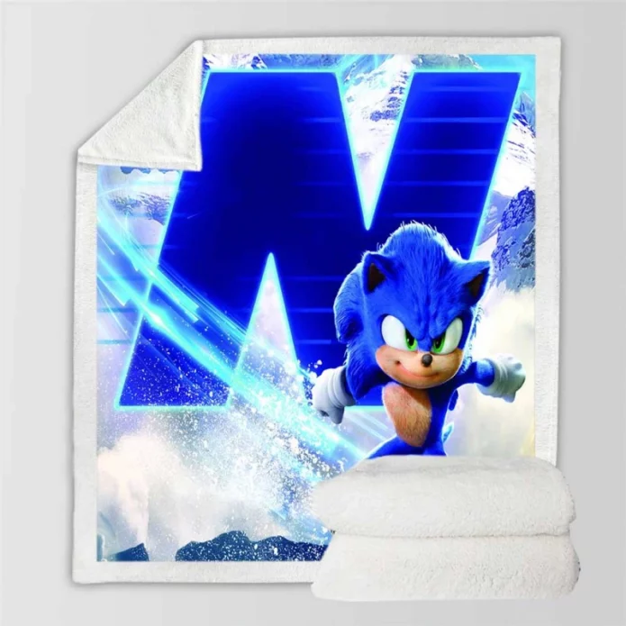 Sonic the Hedgehog 2 Kids Movie Sherpa Fleece Blanket