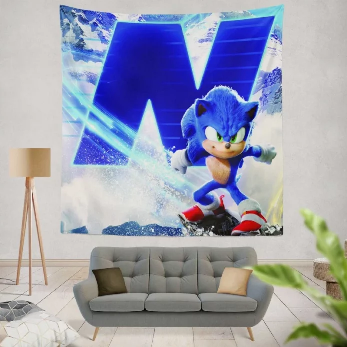 Sonic the Hedgehog 2 Kids Movie Wall Hanging Tapestry
