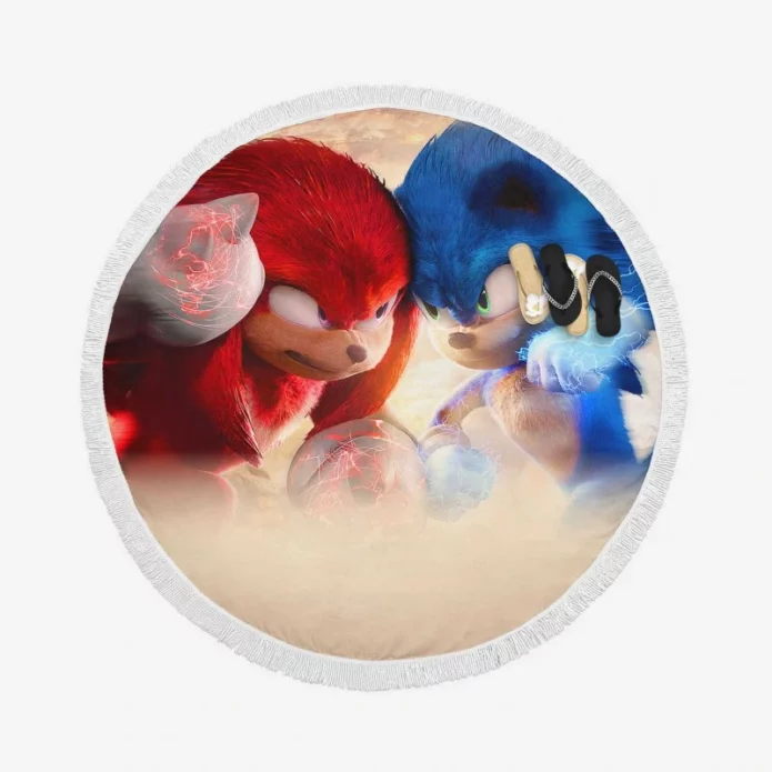 Sonic the Hedgehog 2 Movie Knuckles the Echidna Round Beach Towel