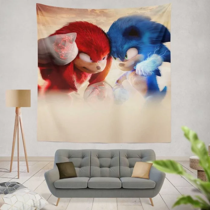 Sonic the Hedgehog 2 Movie Knuckles the Echidna Wall Hanging Tapestry