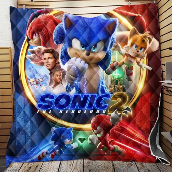 Sonic the Hedgehog 2 Movie Quilt Blanket