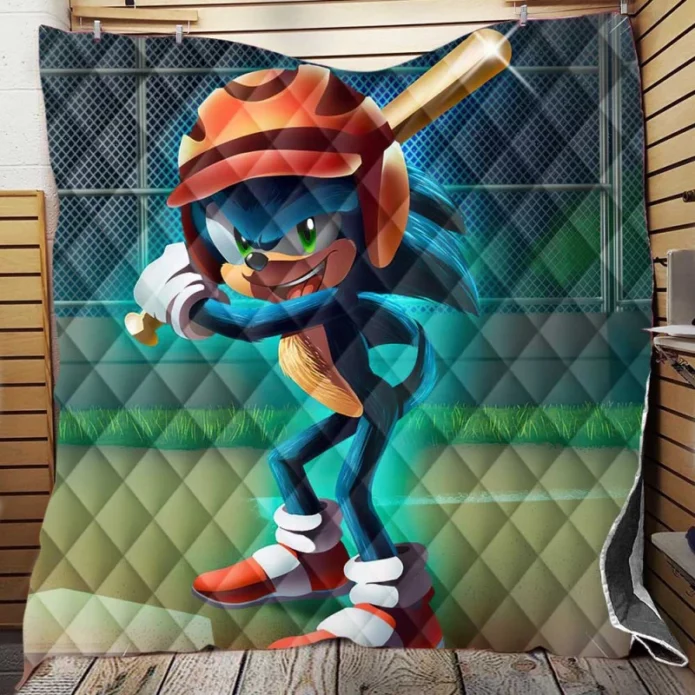 Sonic the Hedgehog Movie Baseball Quilt Blanket