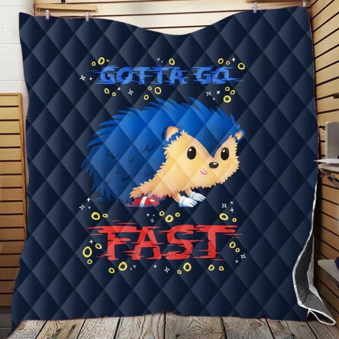 Sonic the Hedgehog Movie Gotta go Fast Quilt Blanket