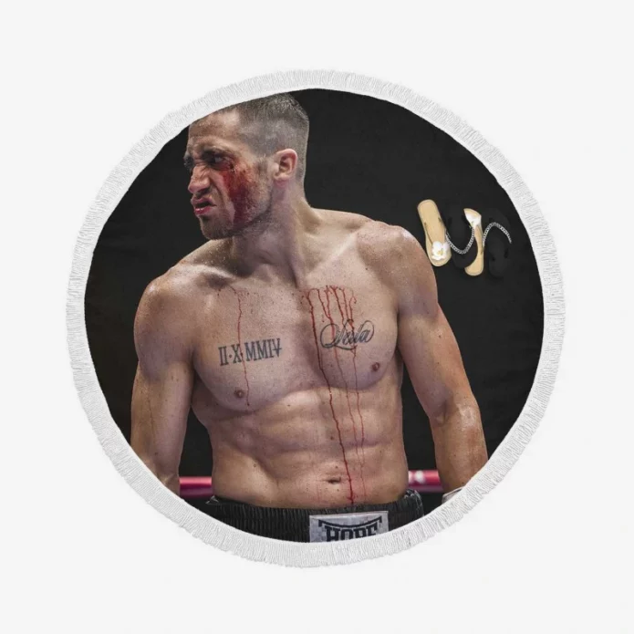 Southpaw Movie Jake Gyllenhaal Round Beach Towel