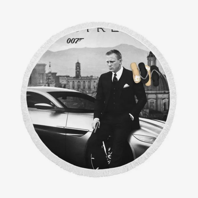 Spectre Movie James Bond 007 Round Beach Towel