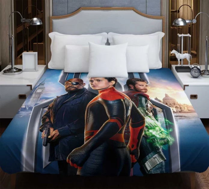 Spider-Man Far From Home Movie Mysterio Nick Fury Duvet Cover