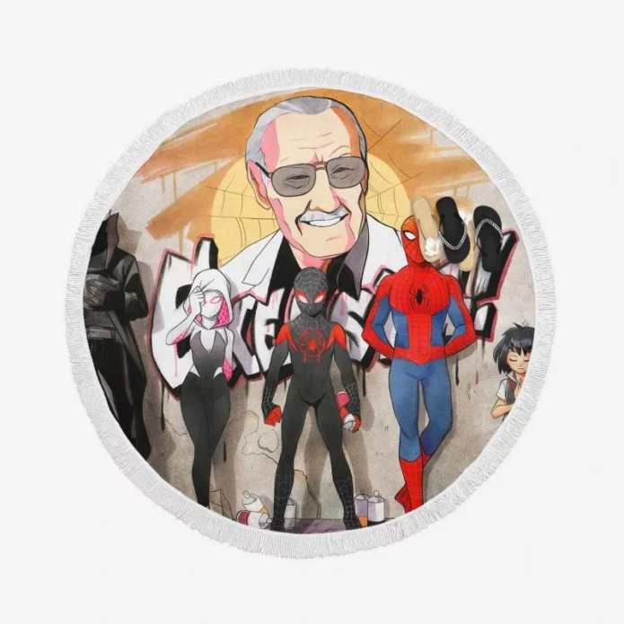 Spider-Man Into The Spider-Verse Movie Round Beach Towel