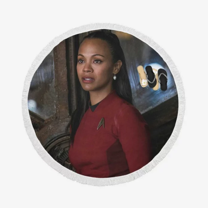 Star Trek Beyond Movie Nyota Uhura Zoe Saldana Round Beach Towel