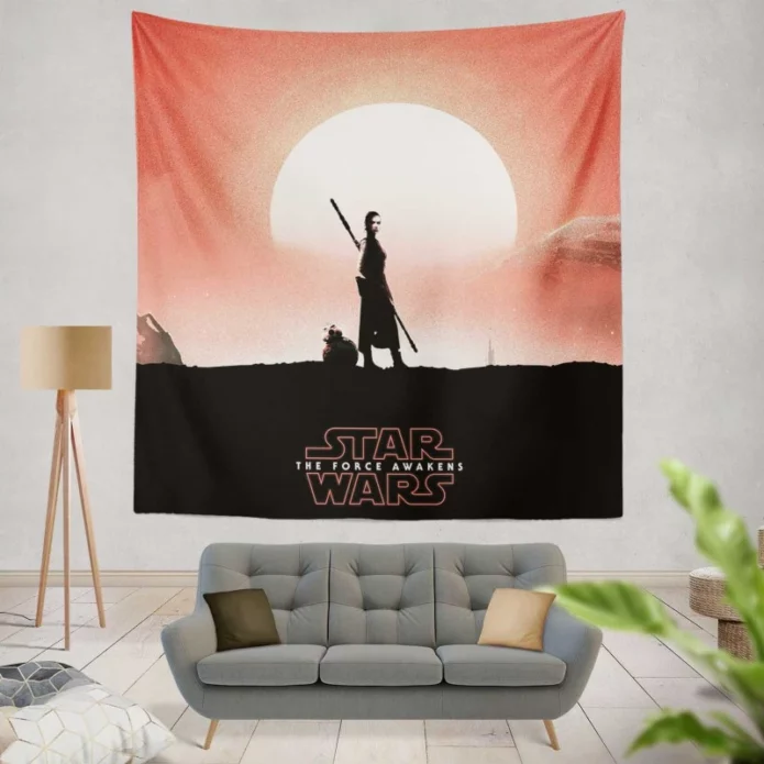 Star Wars Episode VII The Force Awakens Movie BB8 Wall Hanging Tapestry