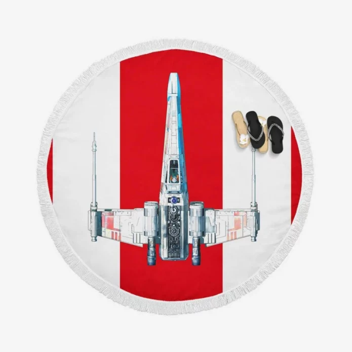 Star Wars Movie X-wing Starfighter Round Beach Towel