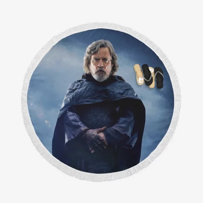 Star Wars The Last Jedi Movie Mark Hamill Luke Skywalker Round Beach Towel