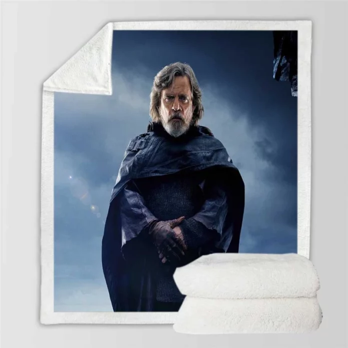 Star Wars The Last Jedi Movie Mark Hamill Luke Skywalker Sherpa Fleece Blanket