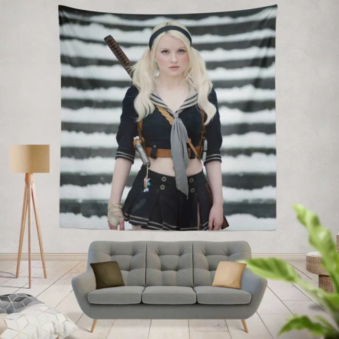 Sucker Punch Movie Emily Browning Babydoll Wall Hanging Tapestry