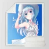 Summer Anime Girl Sherpa Fleece Blanket