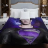 Superman in Purple Galaxy Movie Henry Cavill Duvet Cover