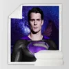 Superman in Purple Galaxy Movie Henry Cavill Sherpa Fleece Blanket