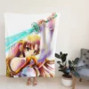 Sword Art Anime Girl Fleece Blanket